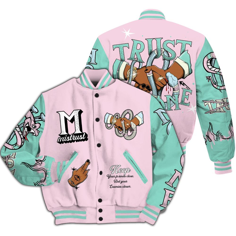 Varsity Jacket To Match Retro Easter 5s - Trust No One Snake-Bite Street Style All Over Print