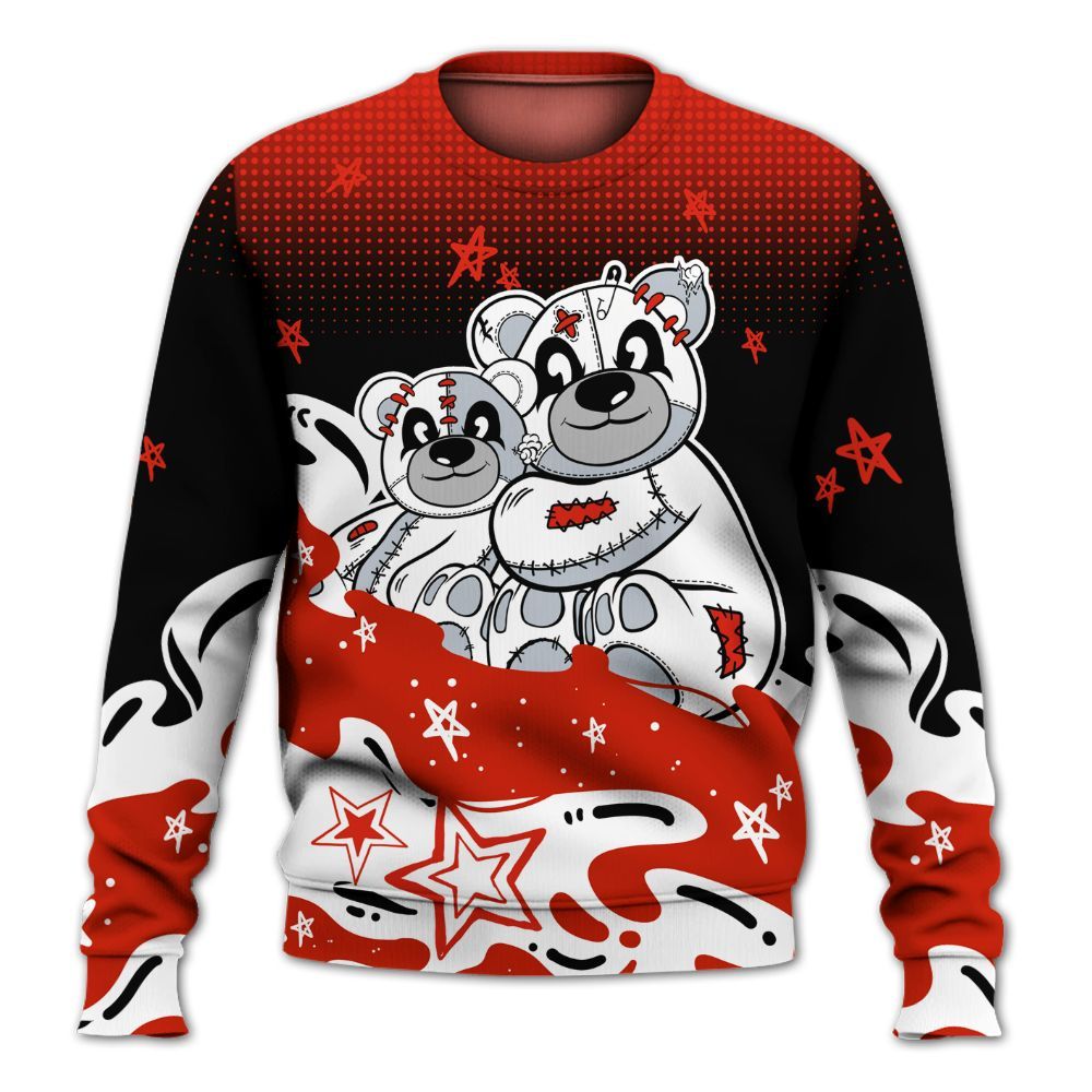 Sweatshirt To Match Retro Cherry 11s - Sincere Fondness Bear Stars All Over Print