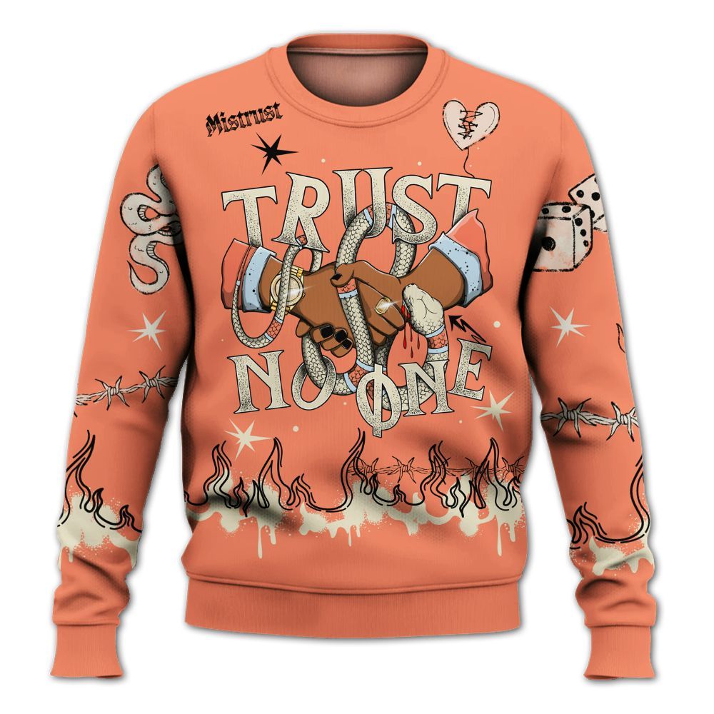 Sweatshirt To Match DJ Khaled Crimson Bliss 5s - Trust No One Snake-Bite Doodle Crayon All Over Print