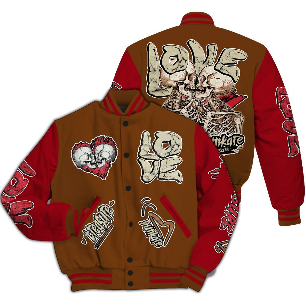 Varsity Jacket To Match Archaeo Brown 5s - Skull Bear All Over Print