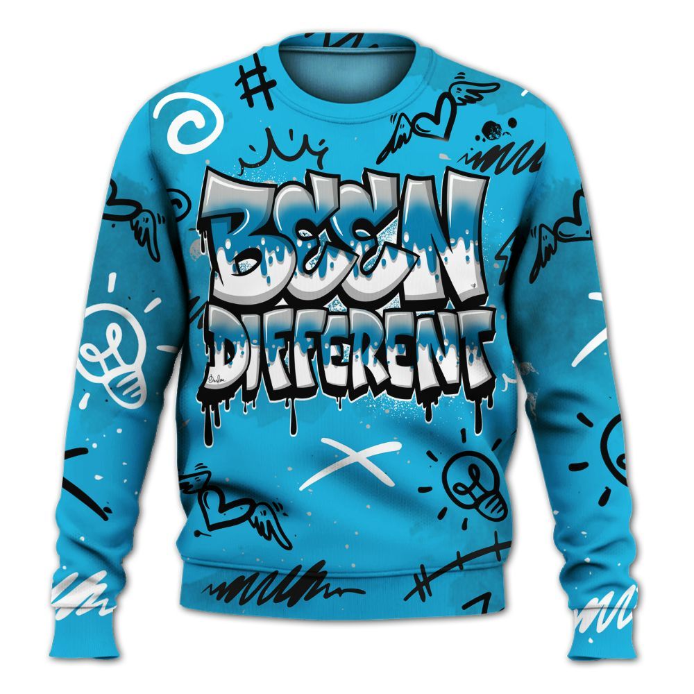 Sweatshirt To Match Black University Blue 2026 14s - Drip Been Di2ferent All Over Print