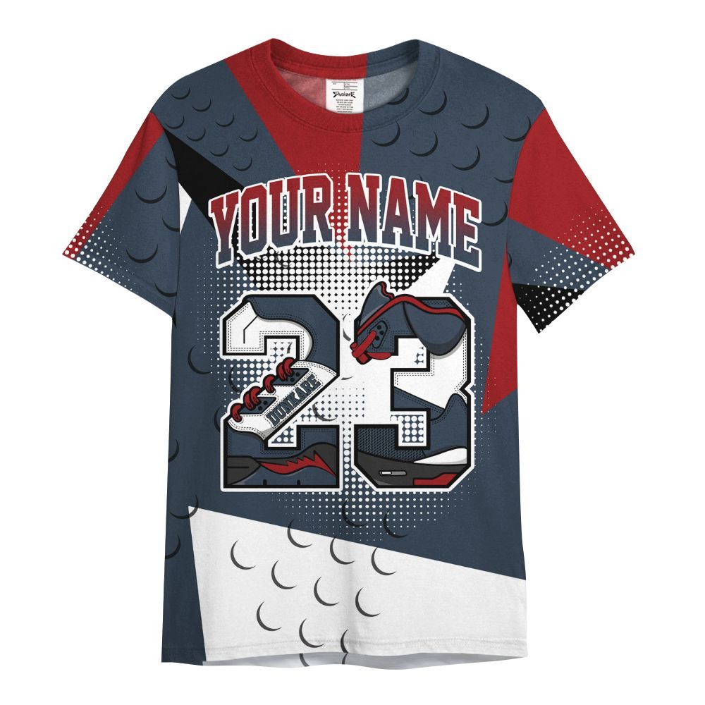Shirt To Match Navy Blue 2024 6s - Poly Custom Name Number 23 5s All Over Print