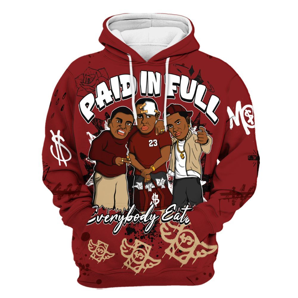 Hoodie To Match Bin 23 3s - Everybody Paid In Full Crayon All Over Print