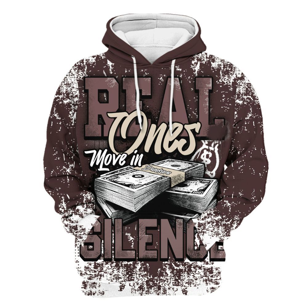 Hoodie To Match Burgundy Crush 3s - Move In Silence Money Street Retro All Over Print