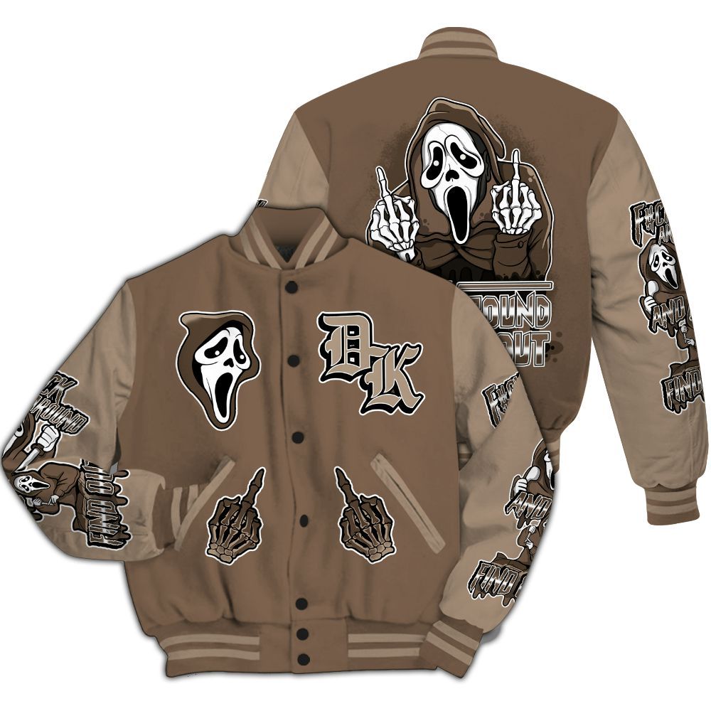 Varsity Jacket To Match Dark Mocha Jack - F#CK And Find Out Graphic All Over Print