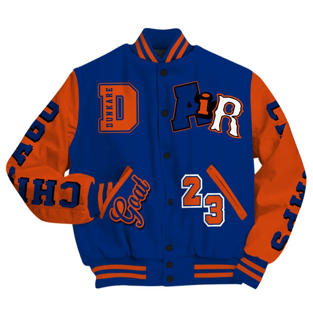 Varsity Jacket To Match Mid Knicks 1s - AIR Number 23 GOAT All Over Print