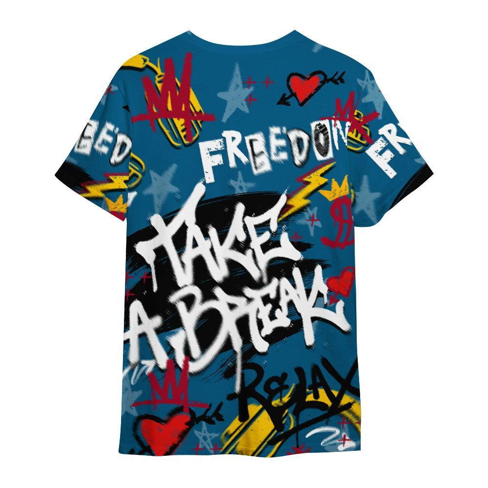 Shirt To Match GS Messy Room 4s - Take Break Freedom Graffiti Streetwear All Over Print