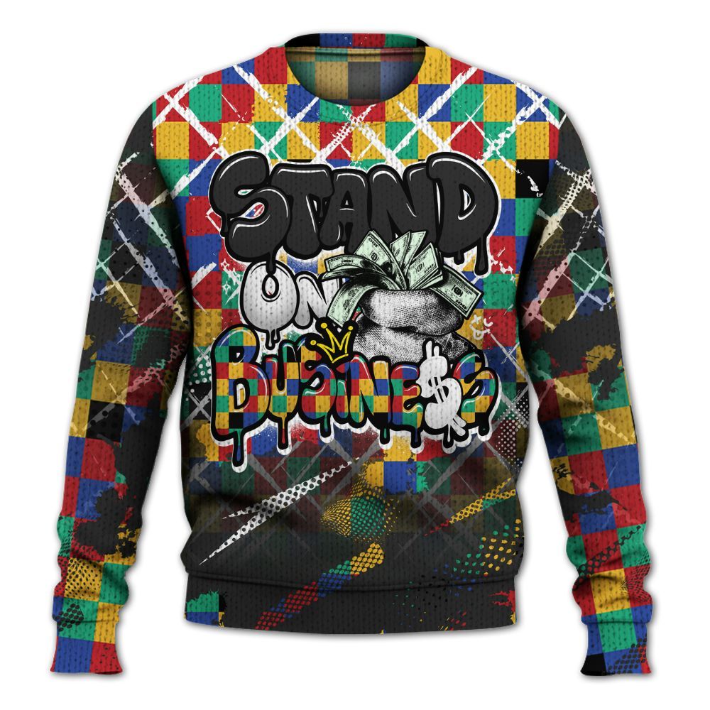 Knitted Sweater To Match Air Rainbow Weave - Halftone Stand Business Dripping