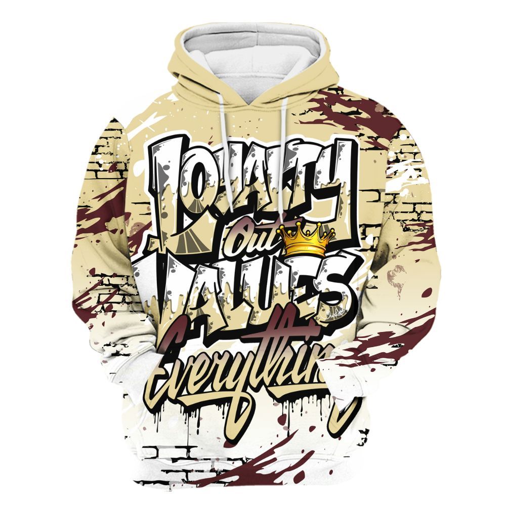 Hoodie To Match Women Phantom 12s - Values Of Loyalty Drip All Over Print