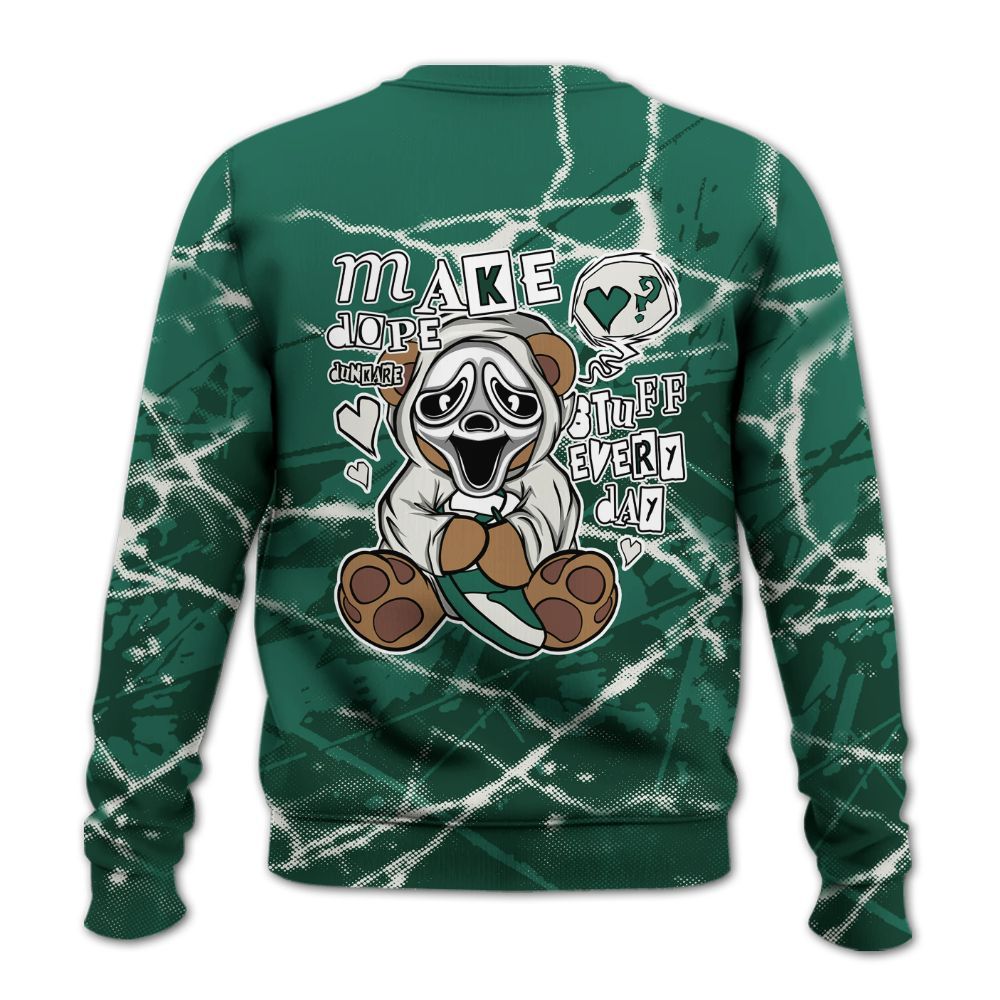 Sweatshirt To Match Oxidized Green 4s - Make Dopes Bear Profound All Over Print