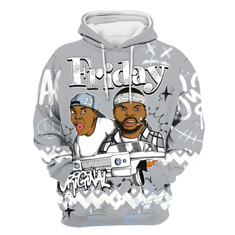 Hoodie To Match Low OG Wolf Grey 1s - Friday Sneaker Crayon All Over Print