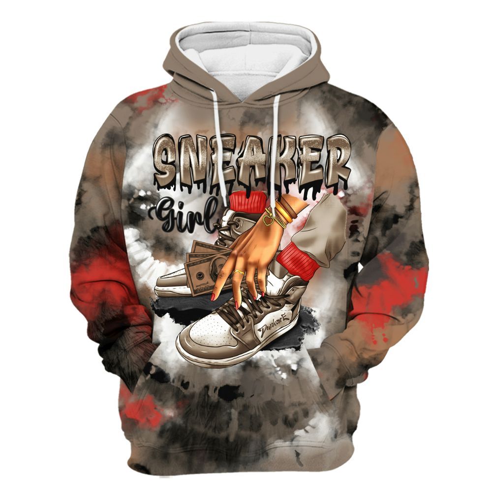 Hoodie To Match Air Max Rocky Distressed - SNEAKER Girl Money Drip Tie Dye All Over Print
