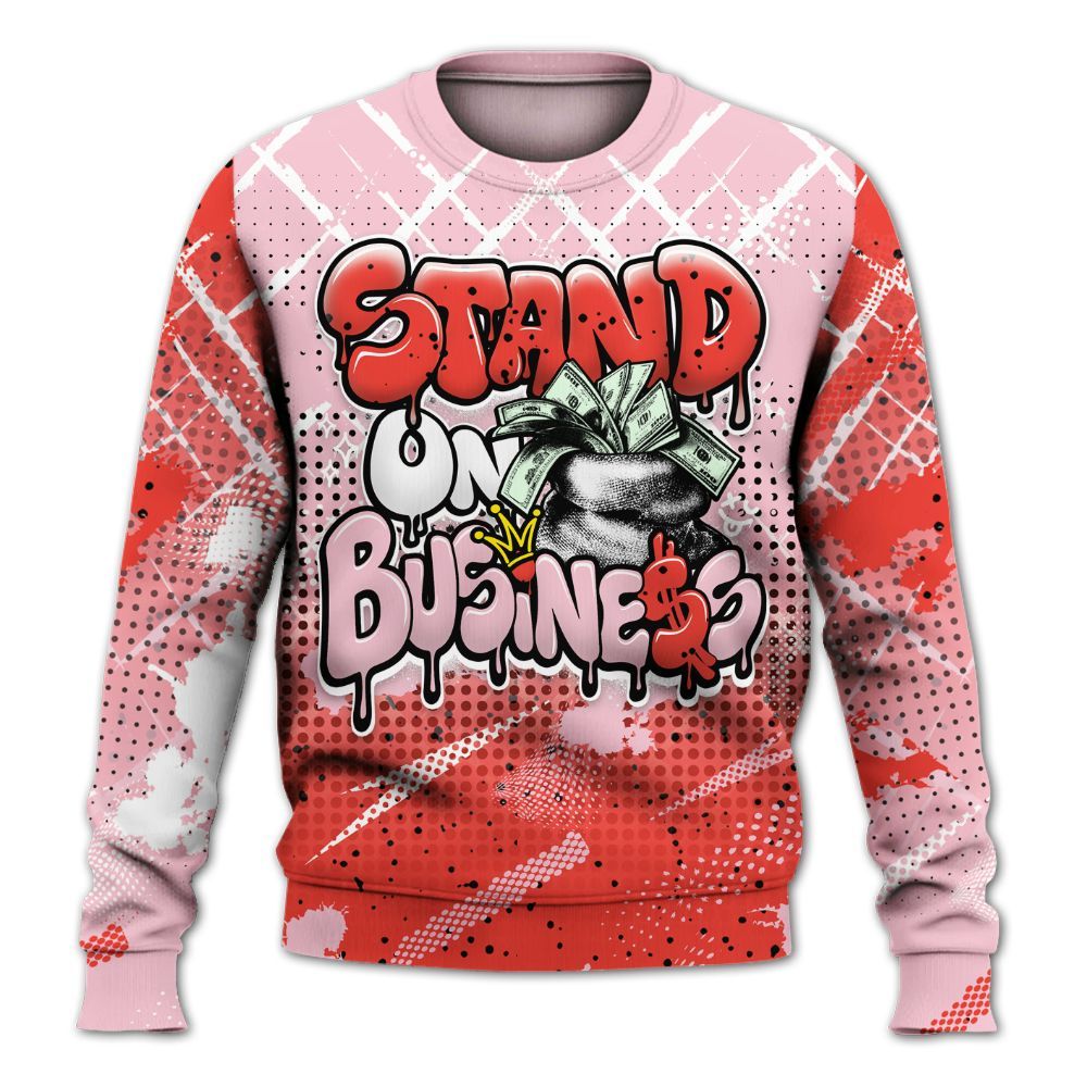 Sweatshirt To Match Retro Awake Arctic Pink - Halftone Stand Business Dripping All Over Print