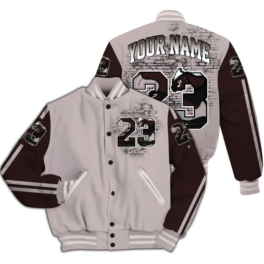 Varsity Jacket To Match AMM Air Smokey Mauve 6s - Custom Name Number 23 5s All Over Print