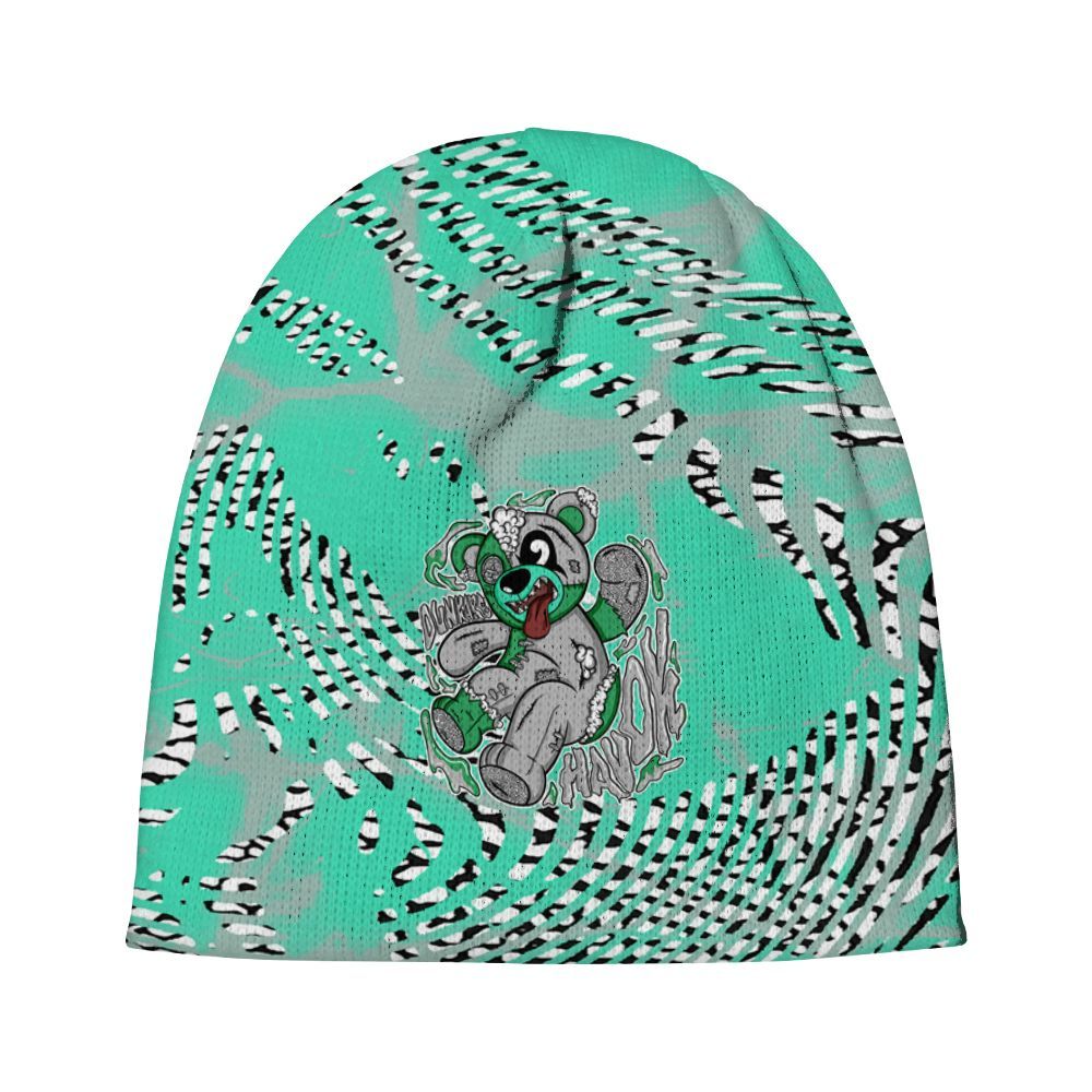 Beanie Hat To Match Black Green Glow 3s - Havok Bear Graphic