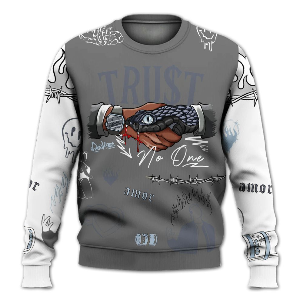 Sweatshirt To Match Cool Grey 6s - Snake Trust No One All Over Print
