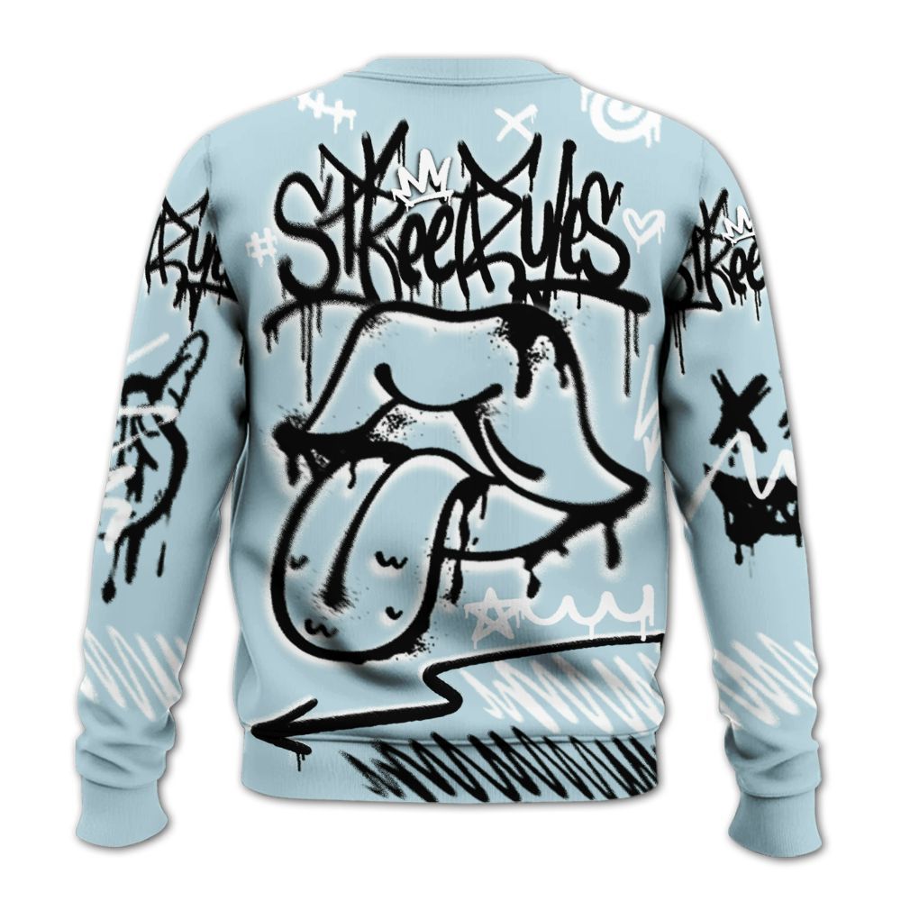 Sweatshirt To Match Mid Ice Blue 1s - Break Rules Streetwear All Over Print