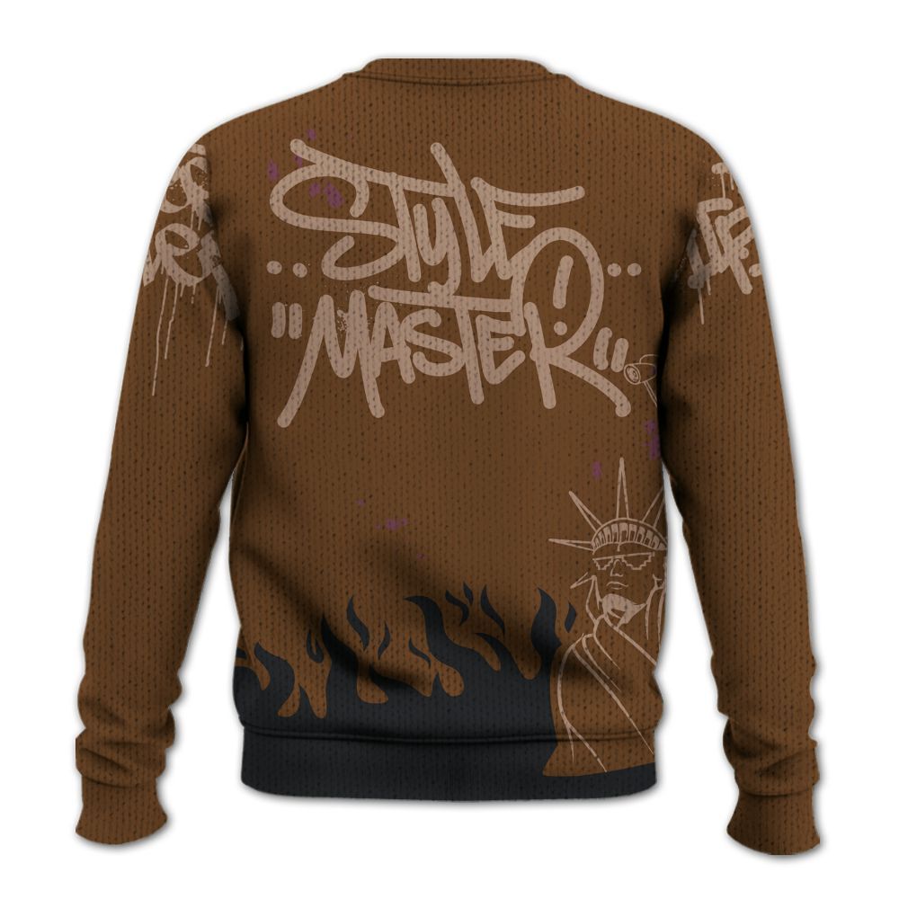Knitted Sweater To Match Archaeo Brown 3s - Graphic Fck Around Find Out