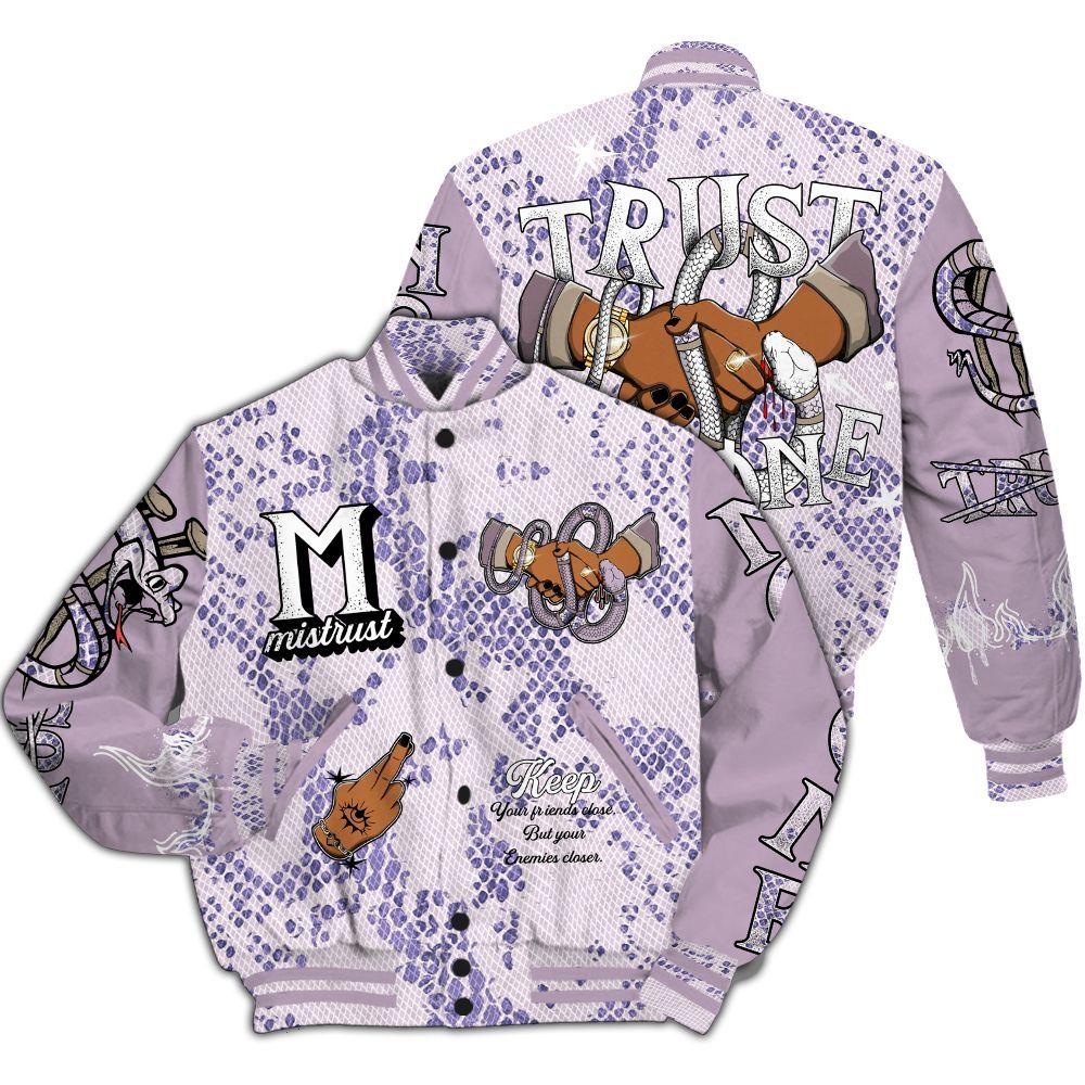 Varsity Jacket To Match Air Force 1 Low Purple Snake - Trust No One Snake-Bite Street Style All Over Print
