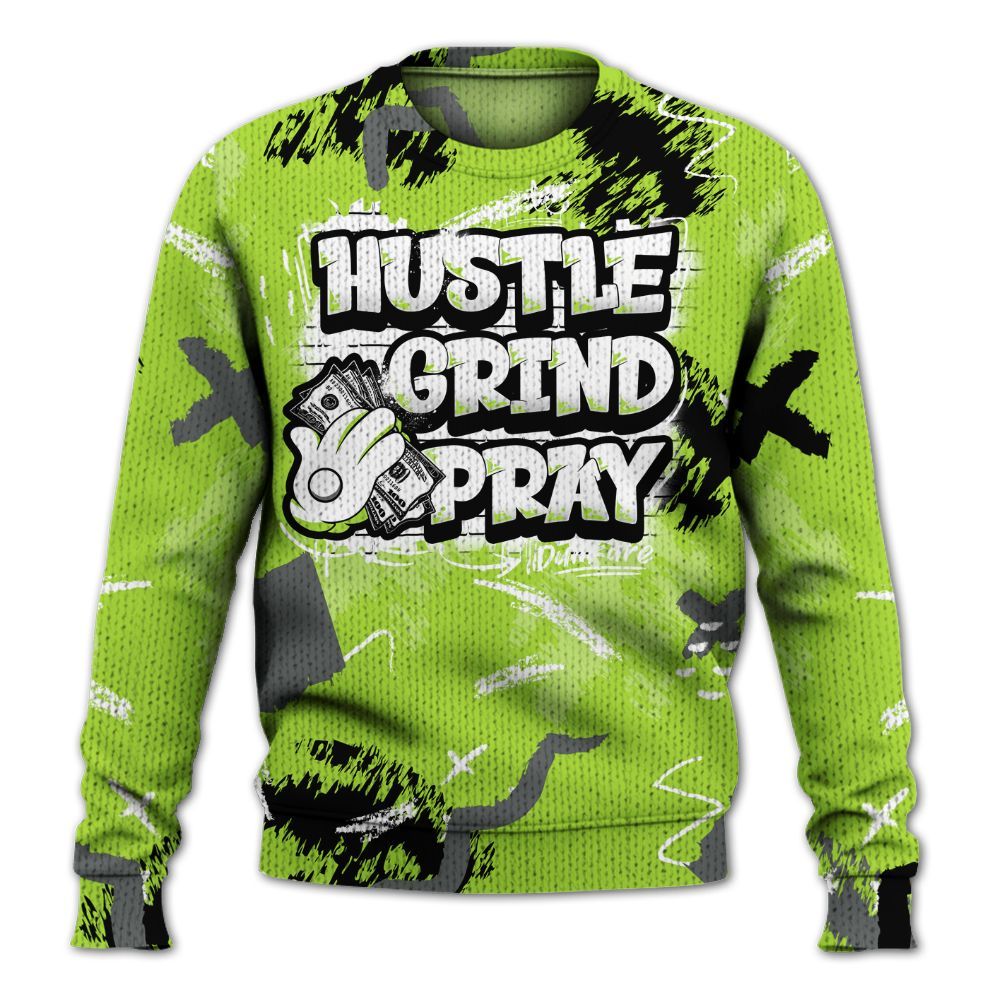 Knitted Sweater To Match Air Max 95 Neon - Hustle Grind Pray Retro