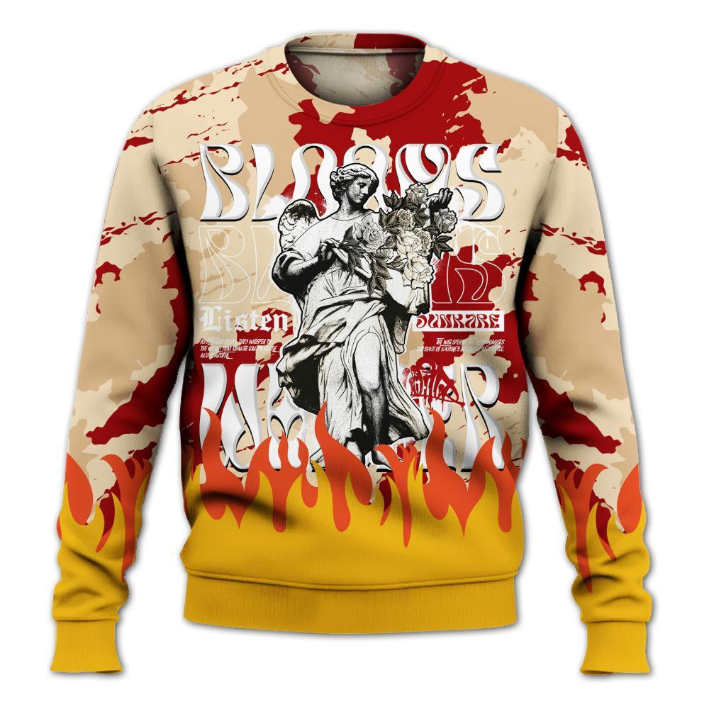 Sweatshirt To Match Dunk Low Strawberry Waffle - Blooms Whisper Retro All Over Print