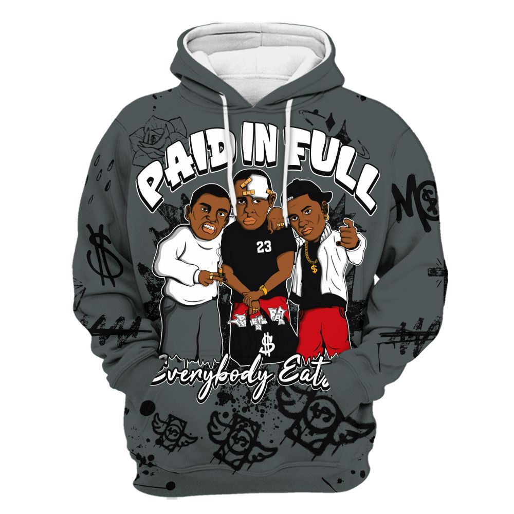 Hoodie To Match Black RM Nigel Sylvester 4s - Everybody Paid In Full Crayon All Over Print