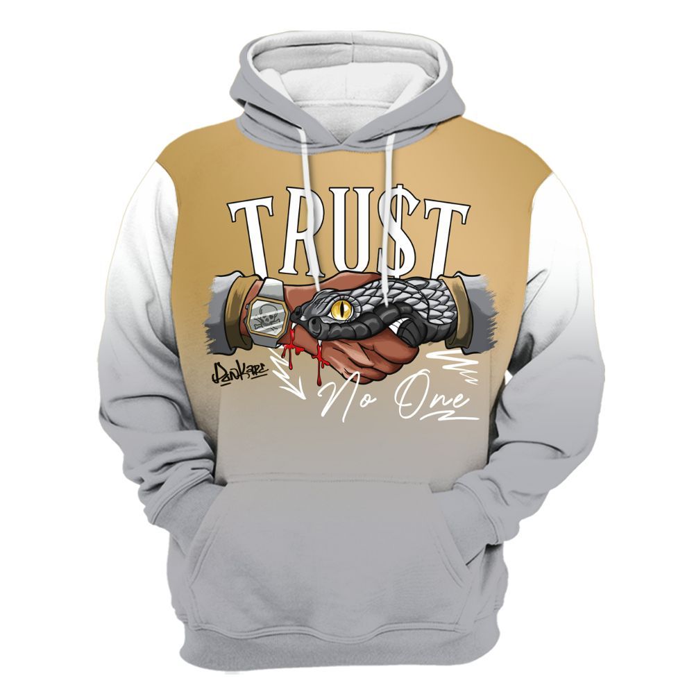 Hoodie To Match Retro High OG Cool Grey 1s - Snake Trust No One Drip All Over Print