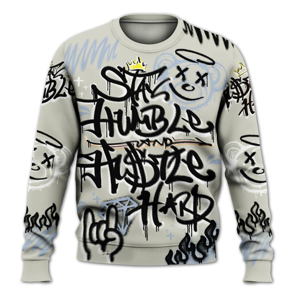 Sweatshirt To Match Low OG Wolf Grey 1s - Humble Drip Streetwear Graffity All Over Print