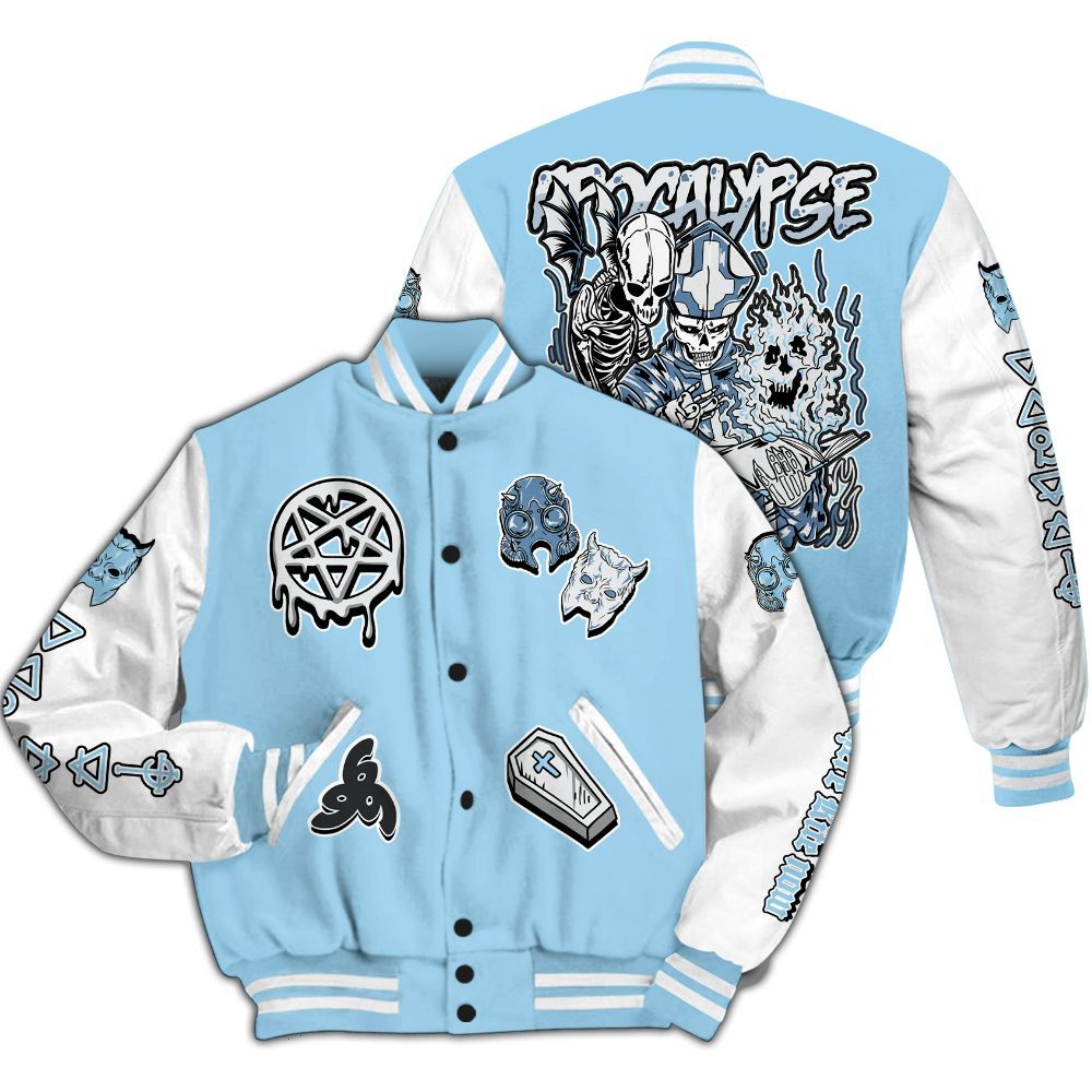 Varsity Jacket To Match Legend Blue 11s - Apocalypse Skeleton All Over Print