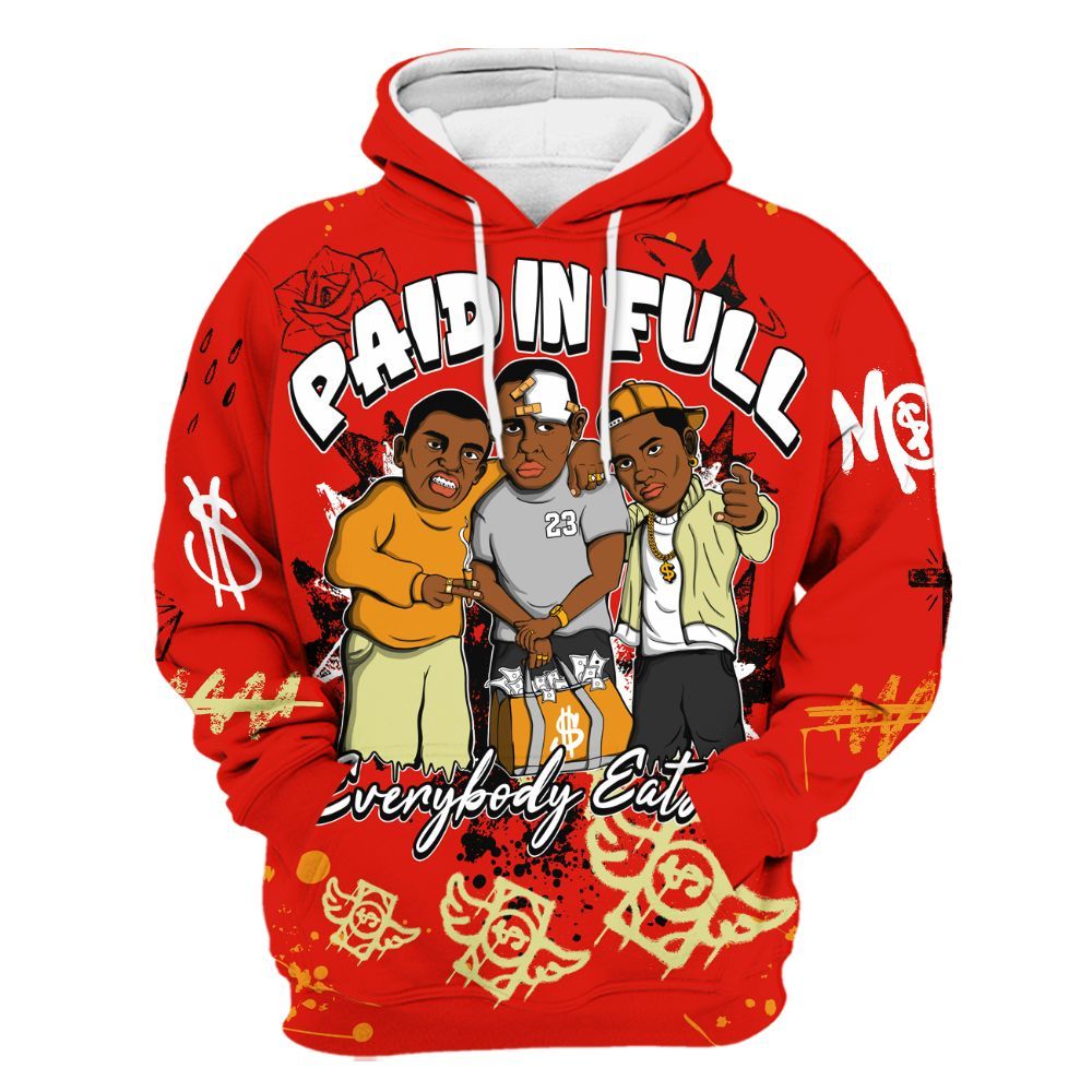 Hoodie To Match Retro Sunset 2026 5s - Everybody Paid In Full Crayon All Over Print