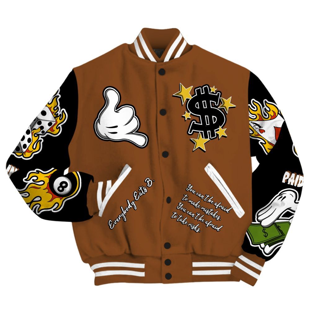 Varsity Jacket To Match High OG Love The Game 1s - Everybody Paid In Full Graphic All Over Print