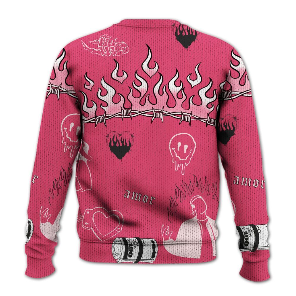 Knitted Sweater To Match A'One Hyper Pink - Snake Trust No One