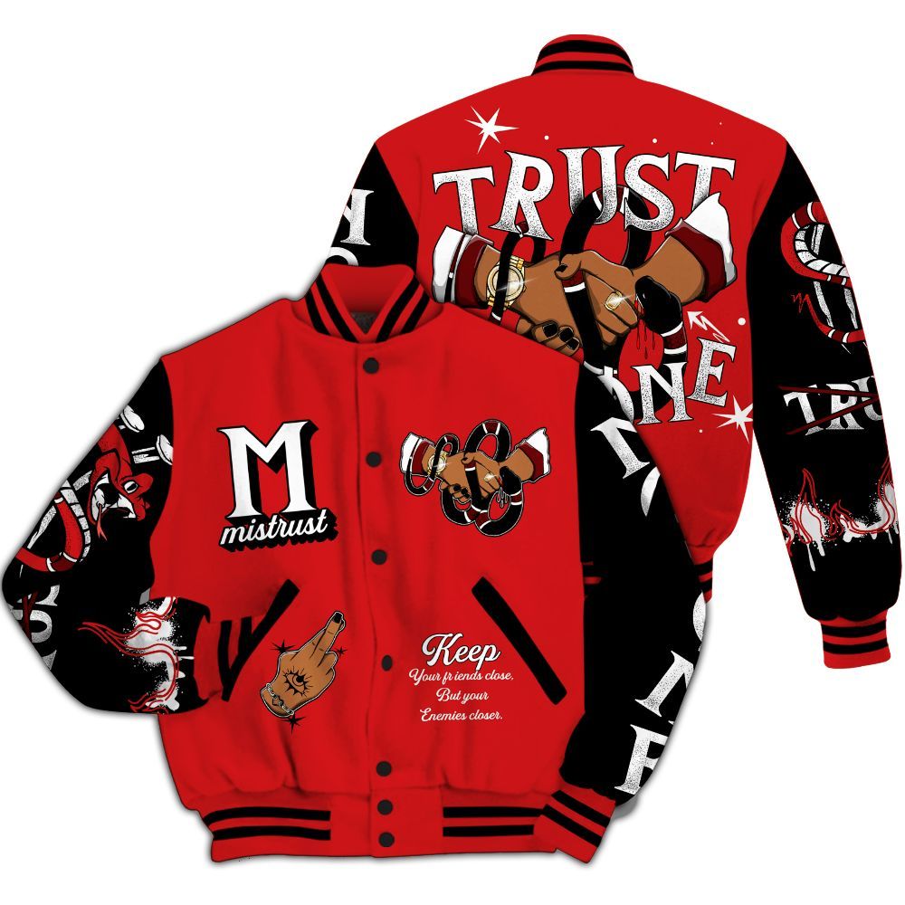 Varsity Jacket To Match Low Bred 11s Shirt, Trust No One Snake-Bite Street Style All Over Print