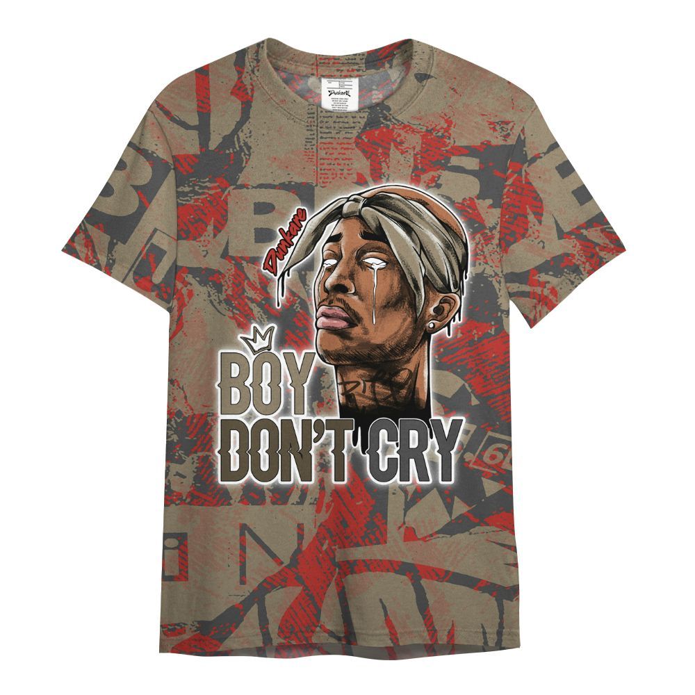 Shirt To Match Olive 9s - Boiz Ain't Cry Unique Abstract All Over Print