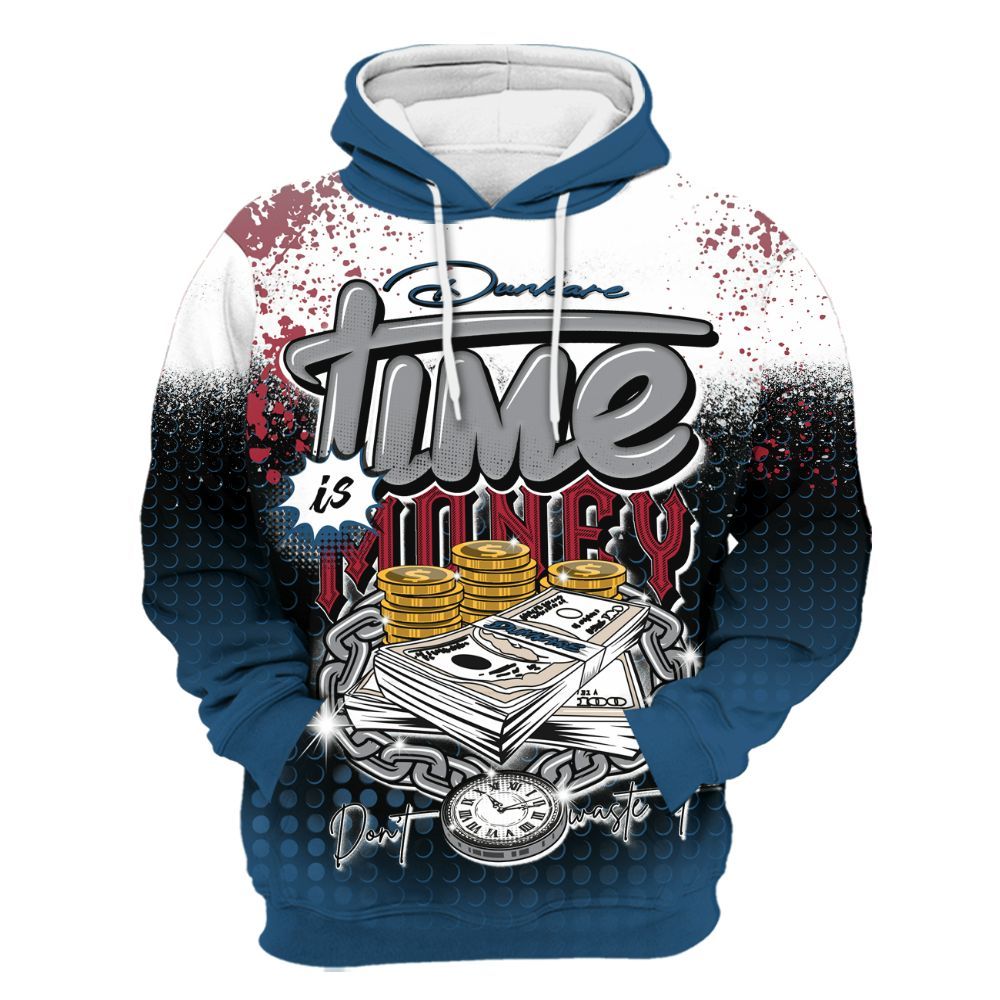 Hoodie To Match Rare Air 3s - Halftone Time Is Money All Over Print