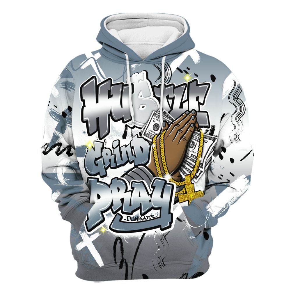 Hoodie To Match Air Max DN Silver Bullet - Money Hustle Grind Pray All Over Print