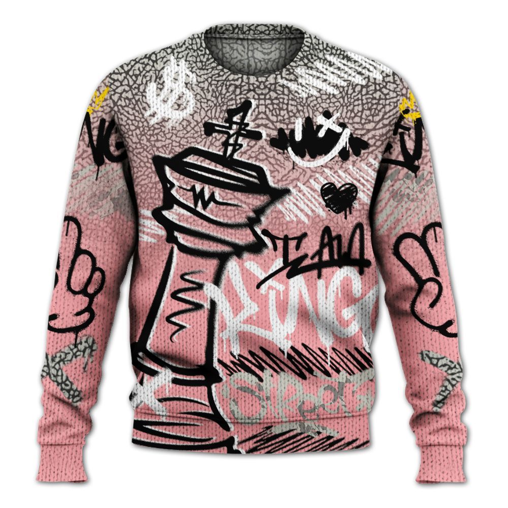 Knitted Sweater To Match Retro Wings 3s - Street King Chess Streetwear