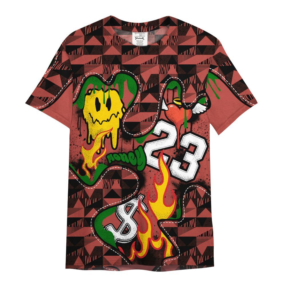 Shirt To Match Dune Red 13s - 23 Smile Burning Heart All Over Print