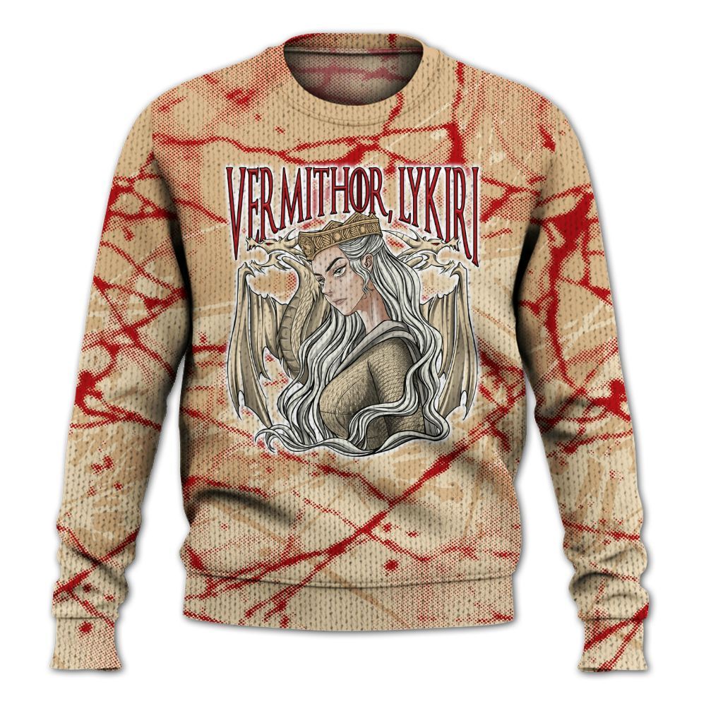 Knitted Sweater To Match Dunk Low Strawberry Waffle - Dragon's Mom! Profound