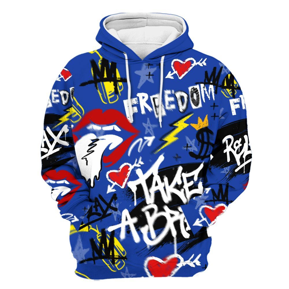 Hoodie To Match Laney 14s - Take Break Freedom Graffiti Streetwear All Over Print