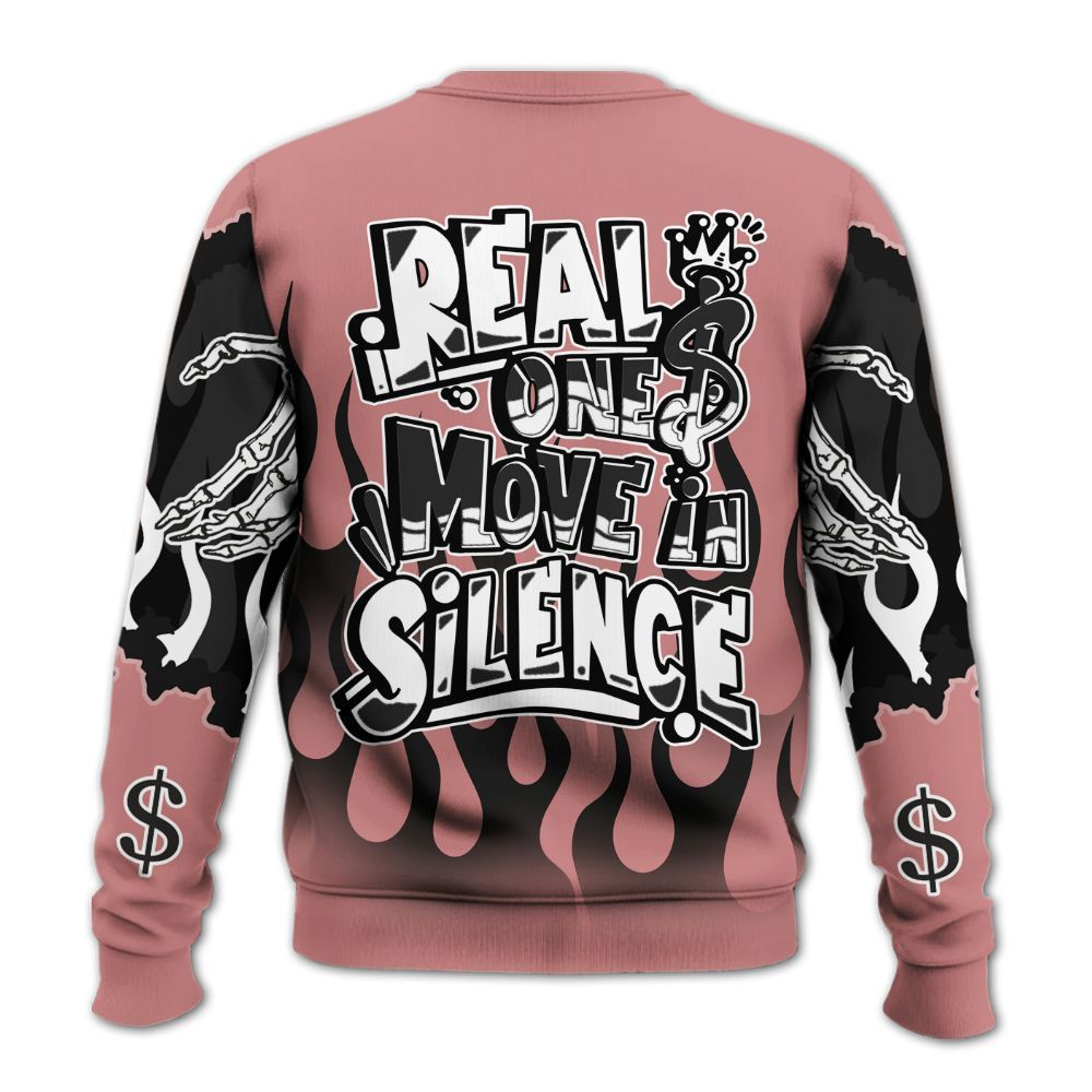 Sweatshirt To Match Low OG Rust Pink 1s - Ones Move In Silence Graphic Trapped All Over Print