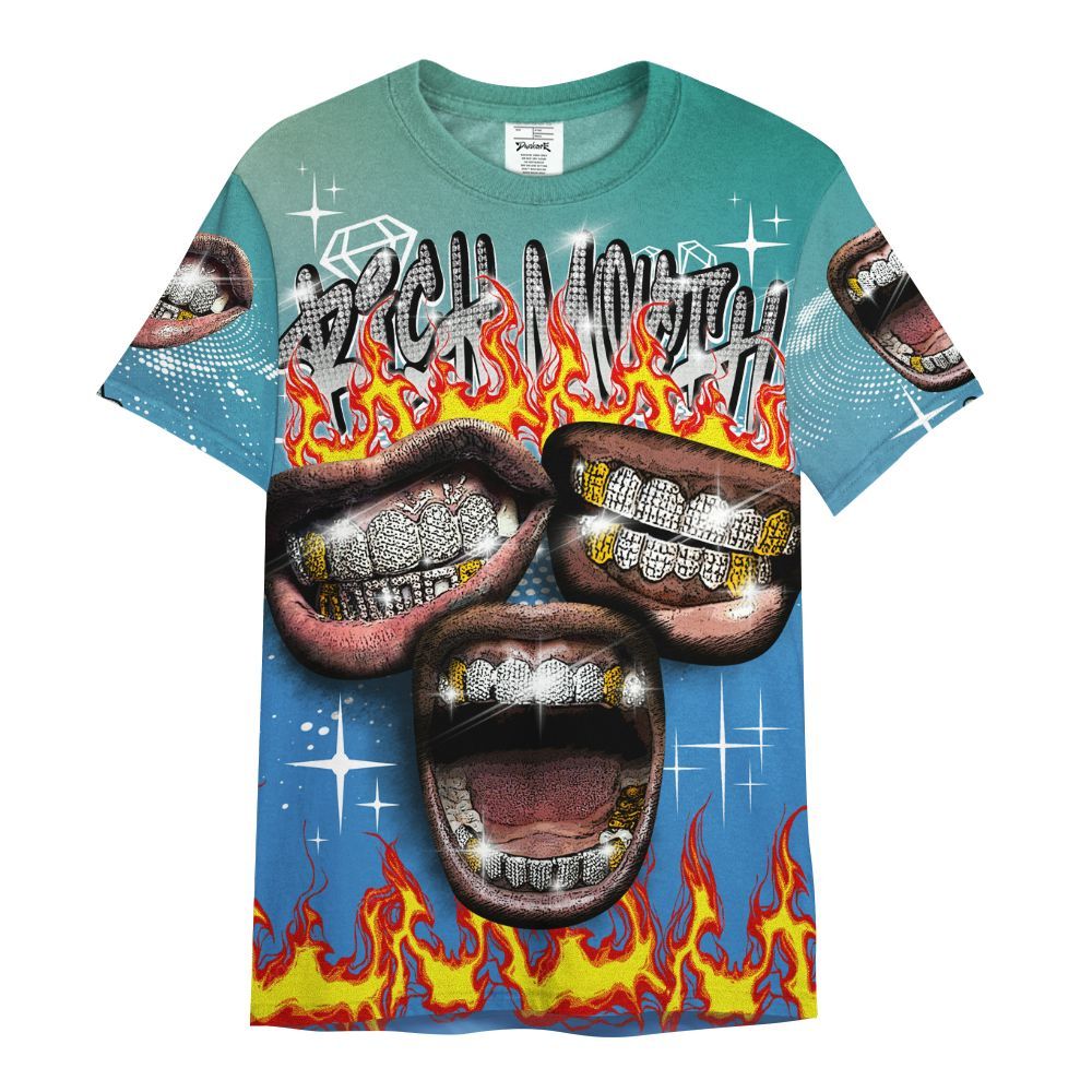 Shirt To Match Low Carolina 17s - Rich Mouth Fire Rap Retro 90s All Over Print