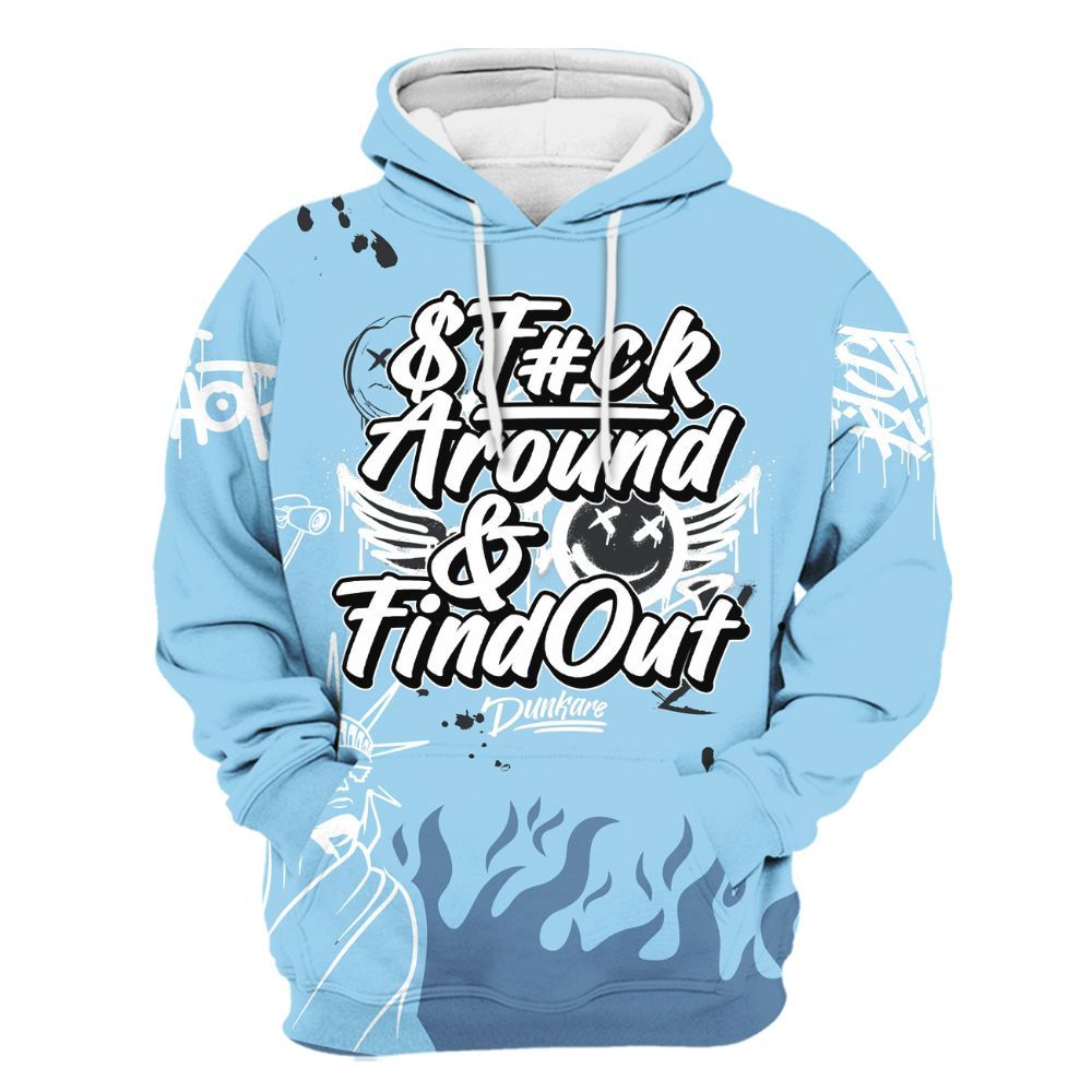 Hoodie To Match Legend Blue 11s - Graphic Fck Around Find Out All Over Print