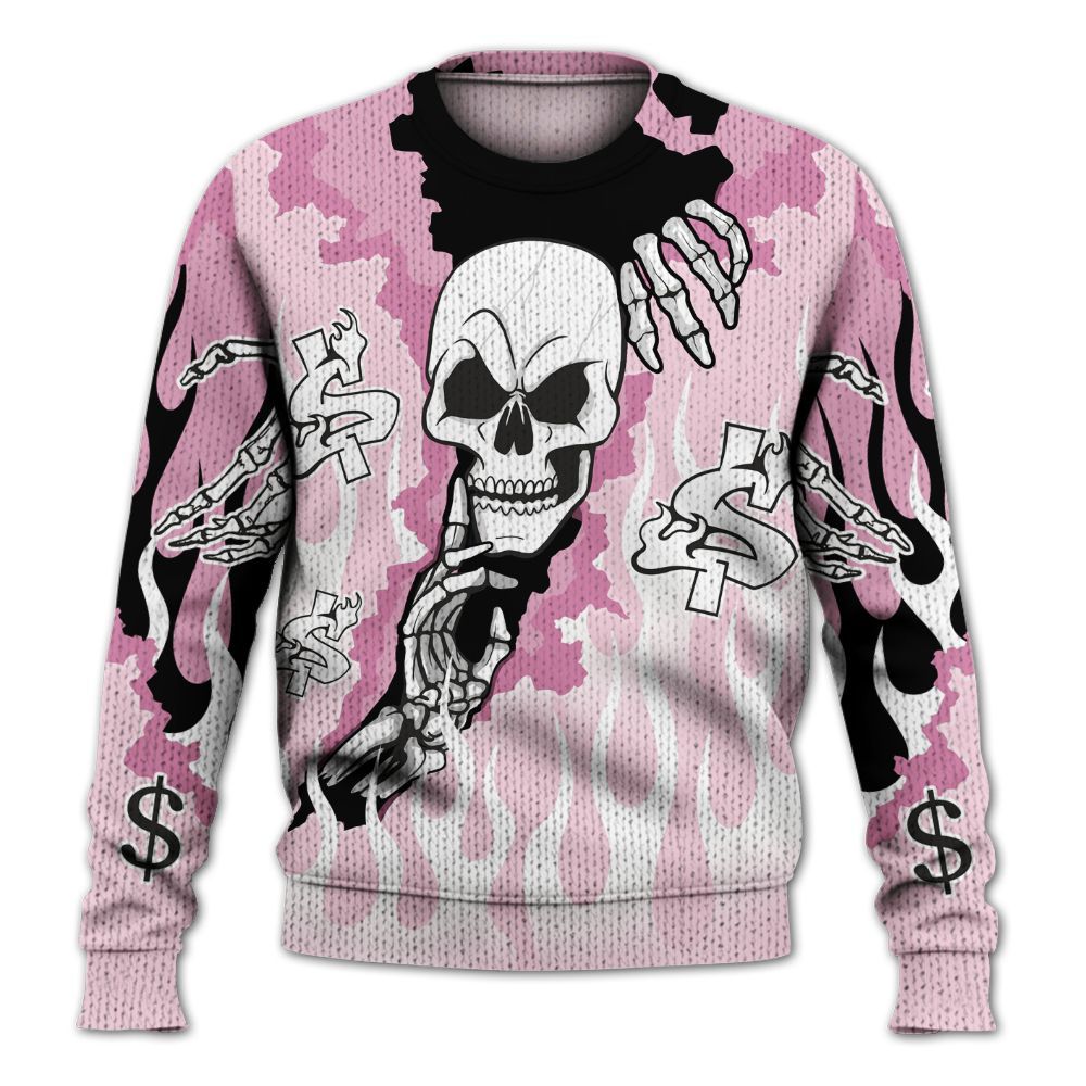 Knitted Sweater To Match Orchid 4s - Ones Move In Silence Graphic Trapped