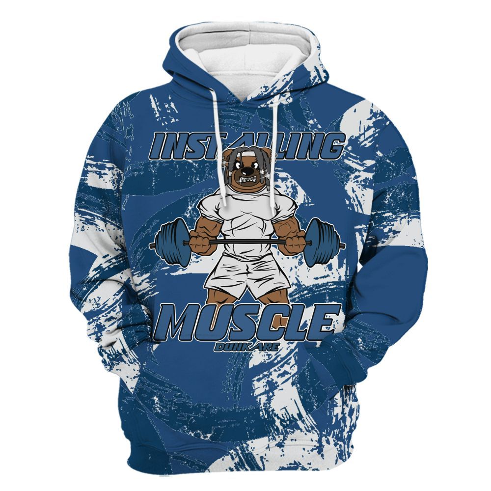 Hoodie To Match High OG Midnight Navy 1s - Installing Muscle Bear Circle Slpash All Over Print