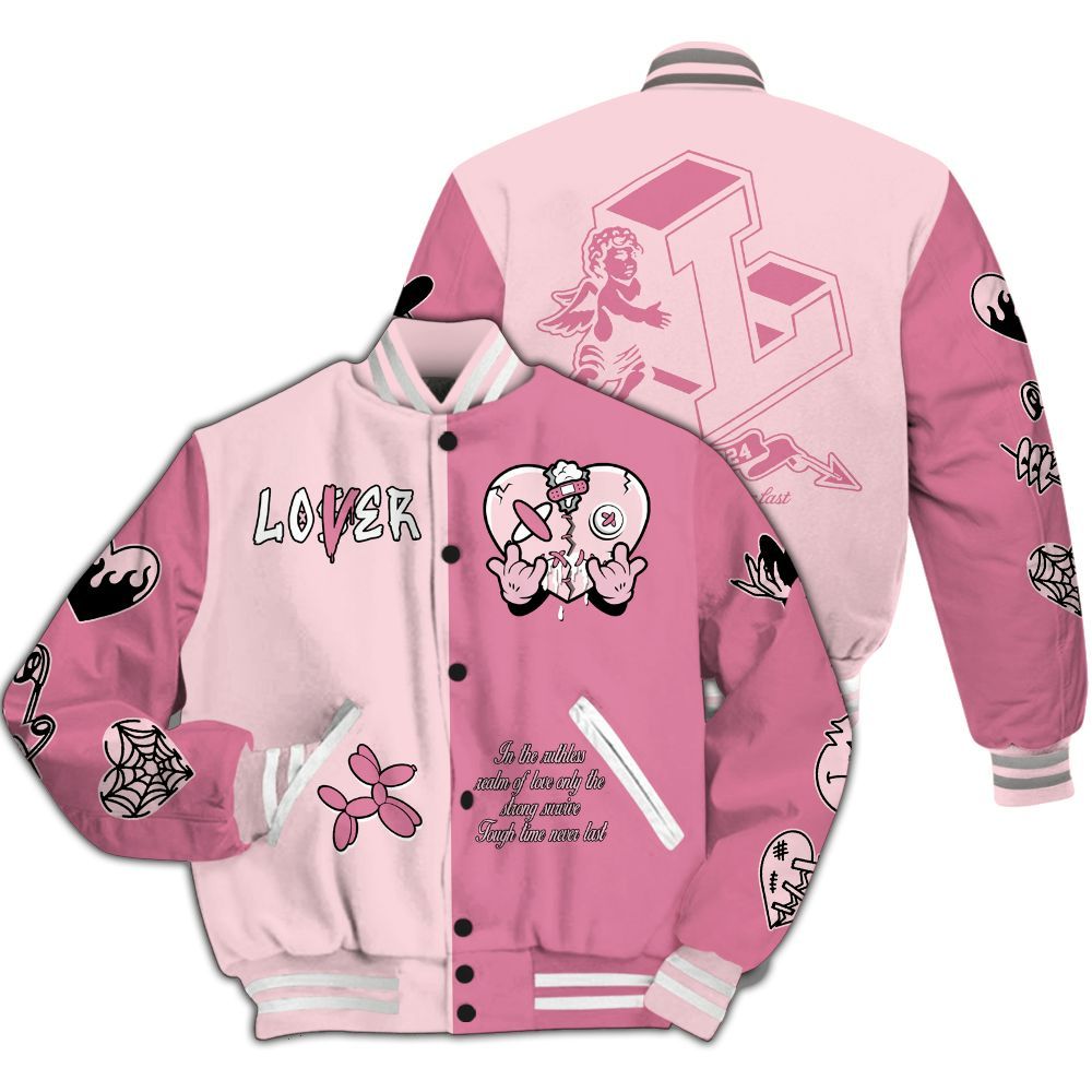 Varsity Jacket To Match GS Pearl Pink 12s - Loser Lover Heartbreak All Over Print