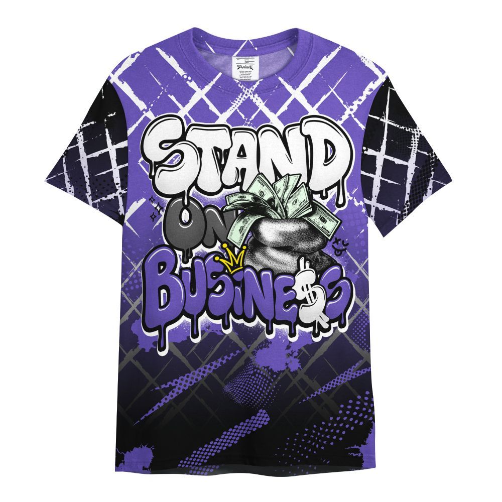 Shirt To Match Field Purple 12s - Halftone Stand Business Dripping All Over Print