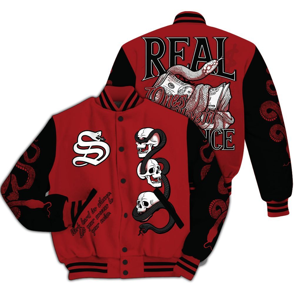 Varsity Jacket To Match Alternate Flu Game 12s - Snake Move In Silence All Over Print