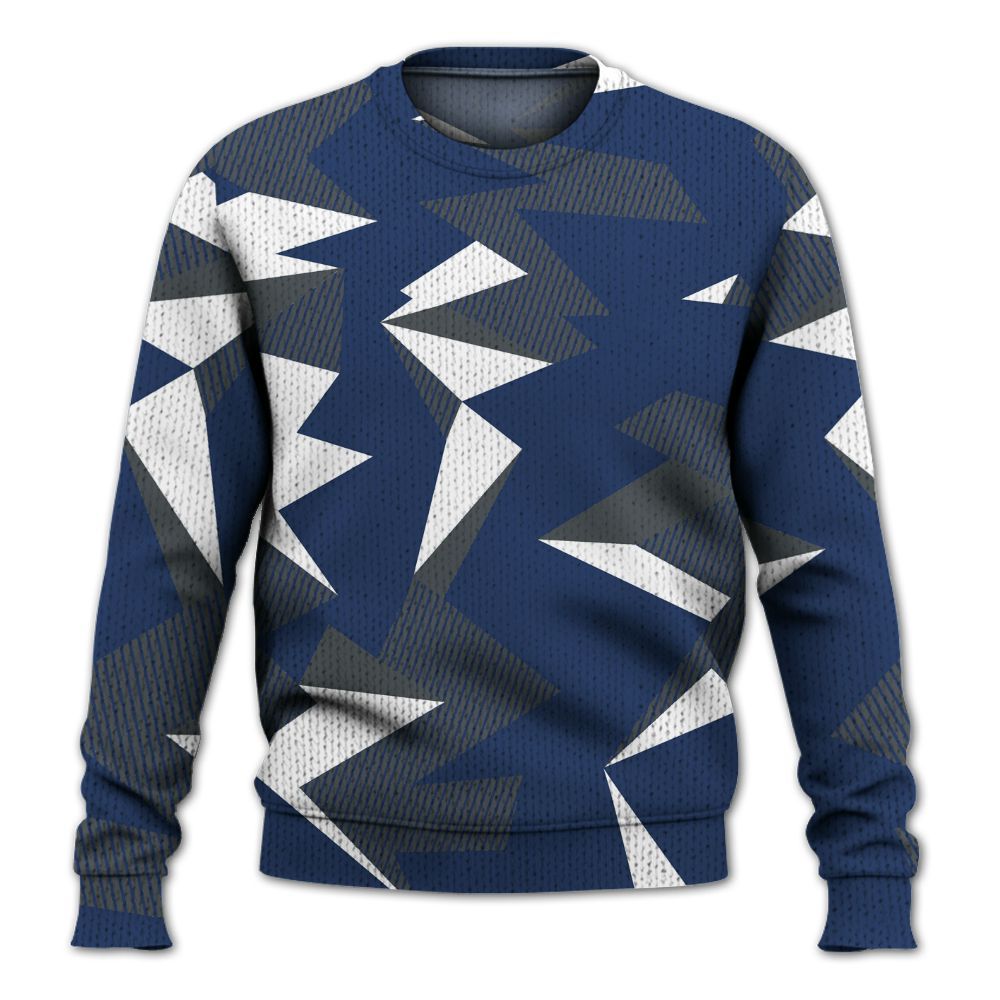 Knitted Sweater To Match Retro Flint 13s - Geometric Camouflage Pattern