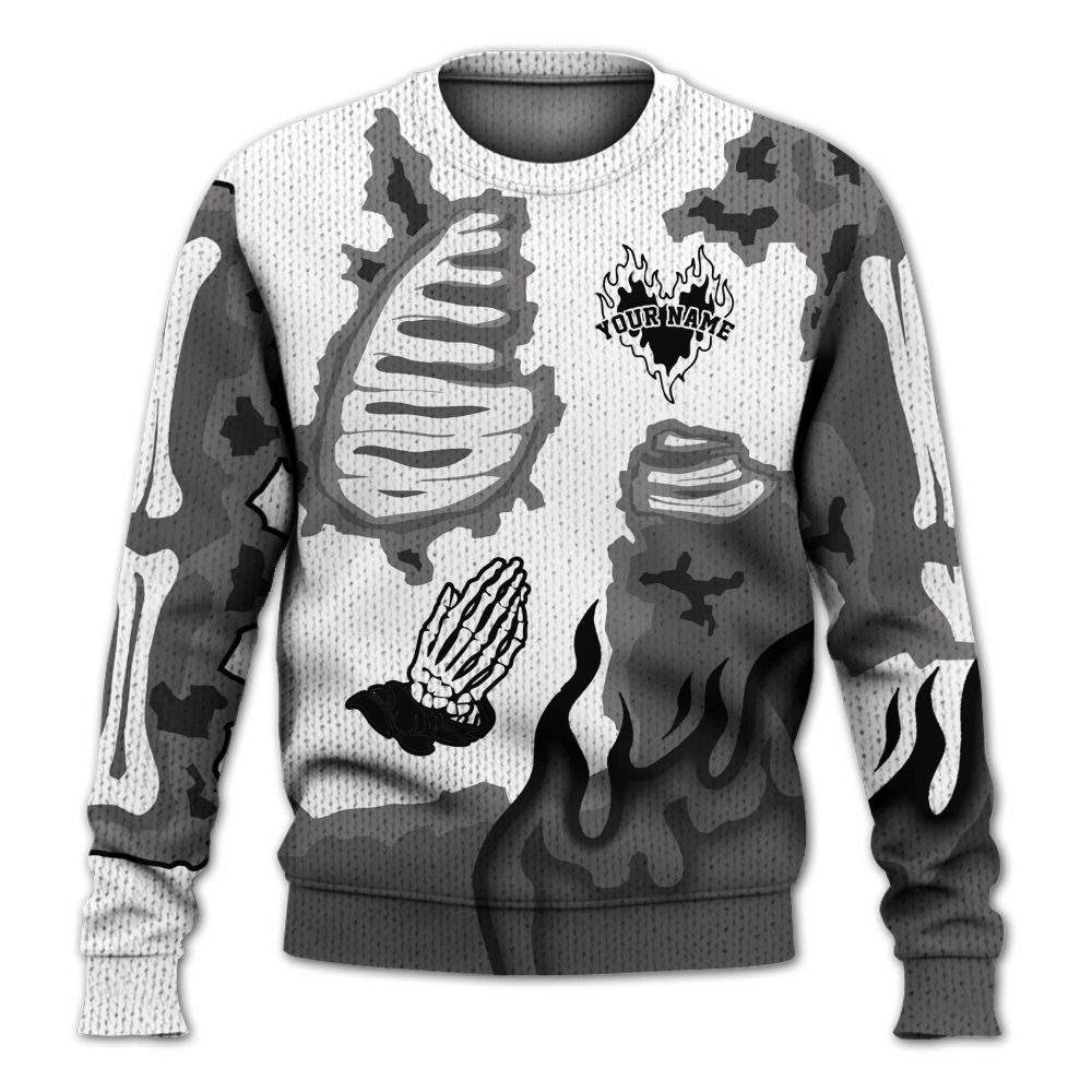 Sweater To Match OG Steel Grey 10s - Dislike Us Graphic Burning Custom Name Graphic